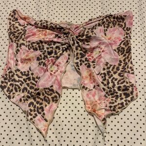 Floral Leopard Print tube top
